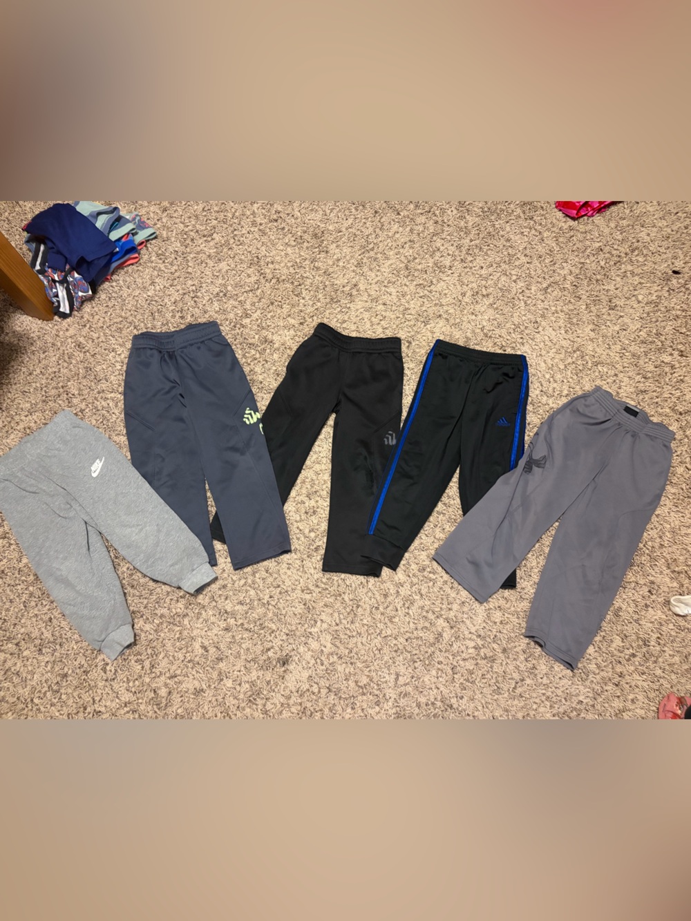 Nike, Adidas, and Under Armour Joggers - Gray, Navy & Black Styles